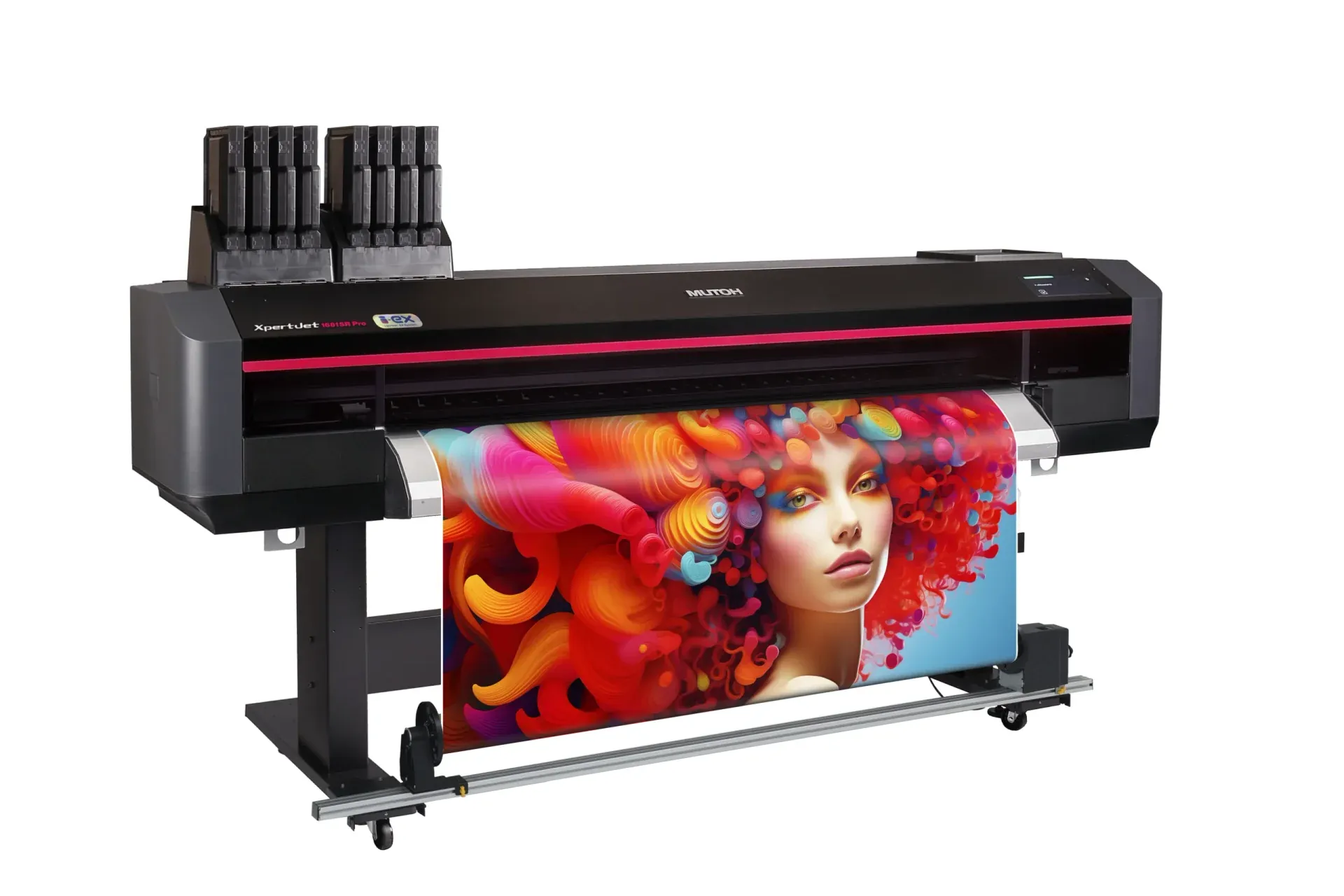 Mutoh XpertJet 1681SR Pro printing a full-colour graphic
