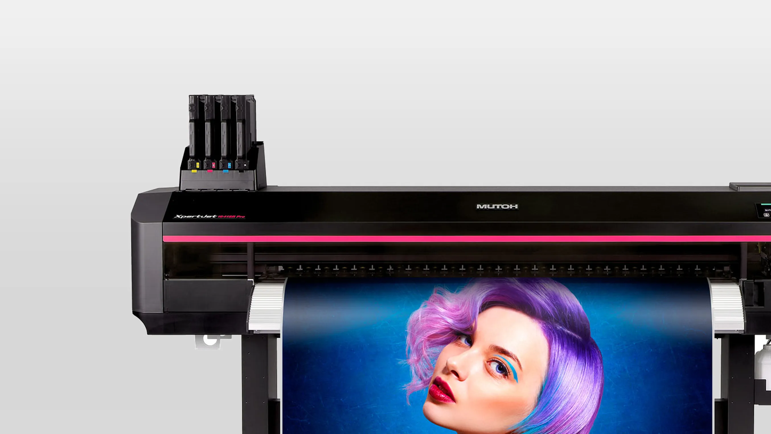 Mutoh XpertJet wide format printer producing a large format graphic
