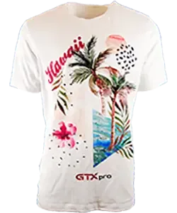 T-shirt with Hawaiian print printed with GTXpro printer